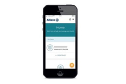 mobile app showing