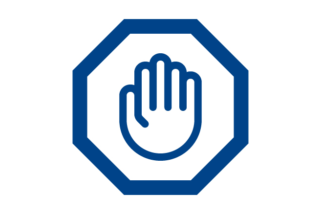 stop with hand icon