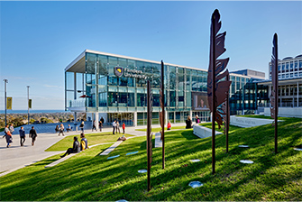 college lawn with students