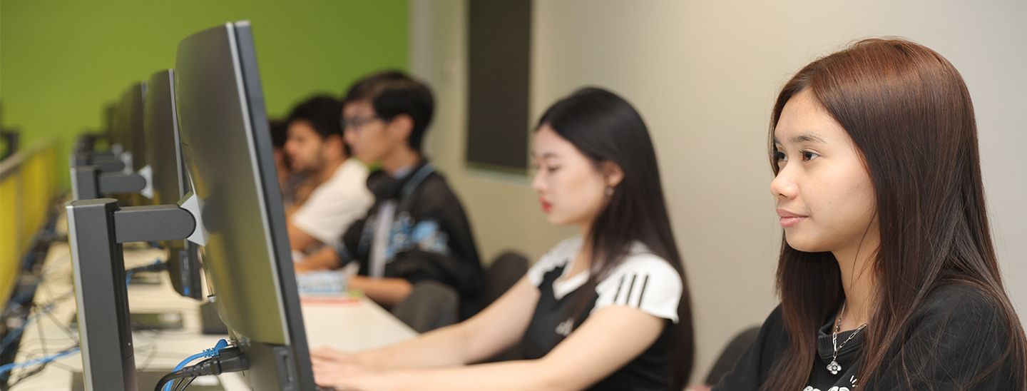 students learning on computers