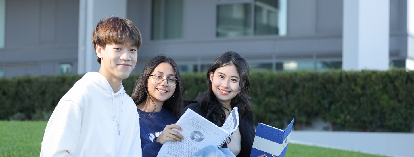 students learning in garden