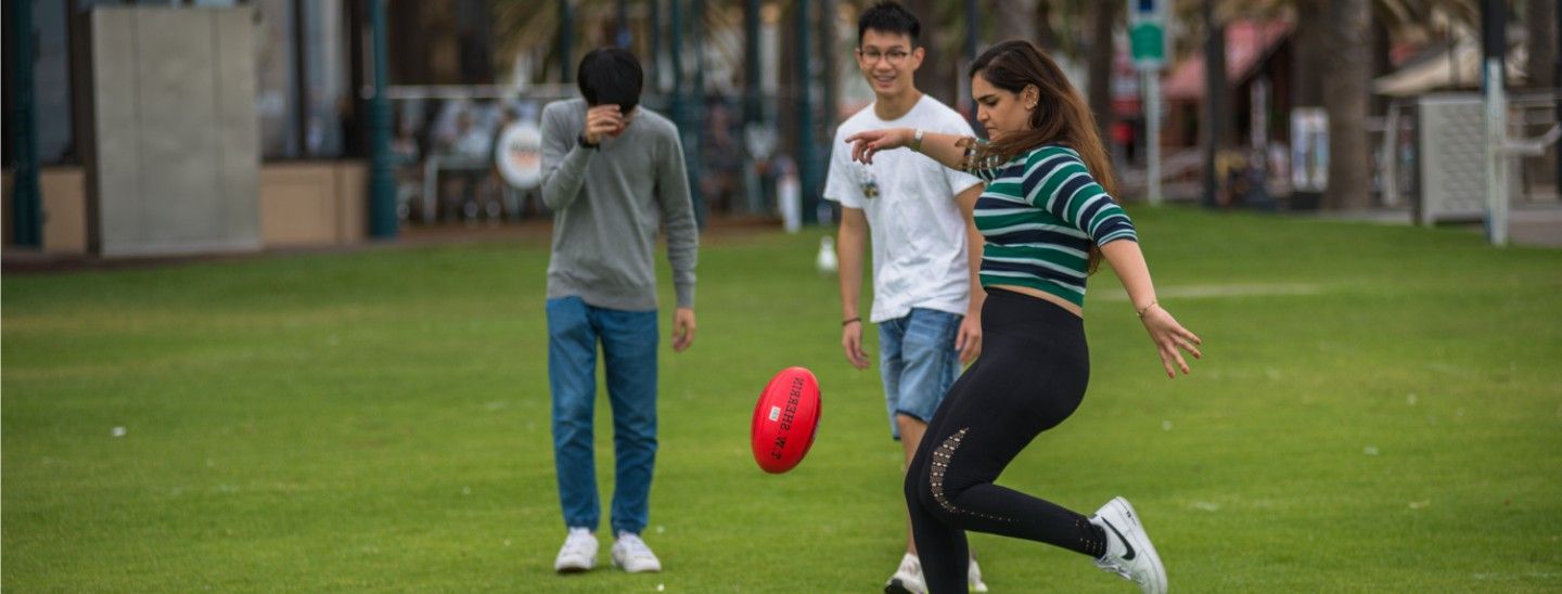 Group playing football
