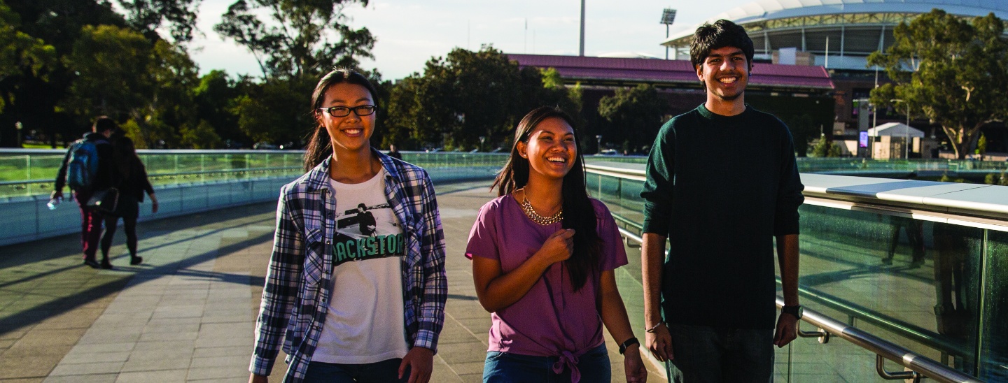 Group walking outdoors