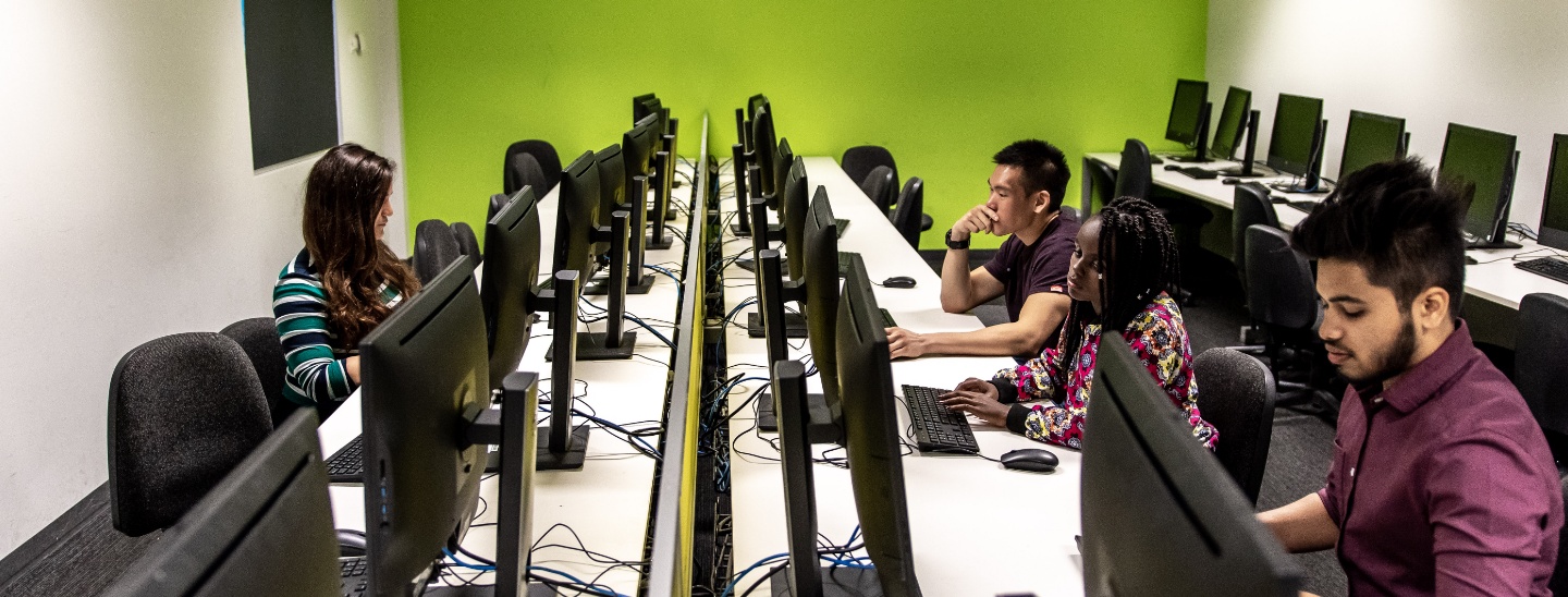 Group working on computers