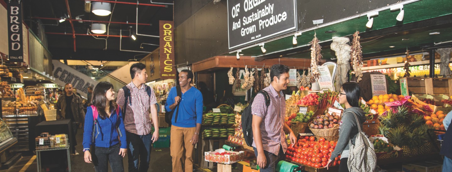 Group at food markets