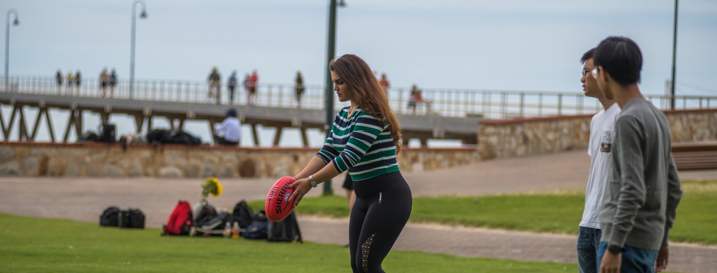 Group playing football