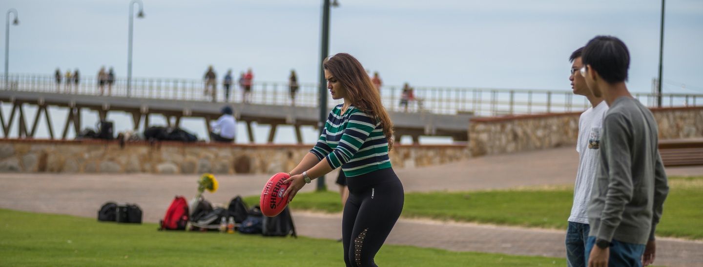 Group playing football